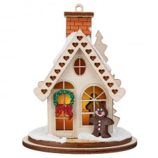 NEW - Ginger Cottages Wooden Ornament - Gingerbread Cottage